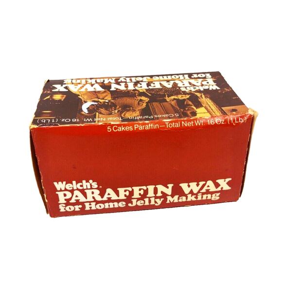 Vintage 1970's Canning Paraffin Wax Original Box 16oz Rare Welch's Advertising - Picture 1 of 9